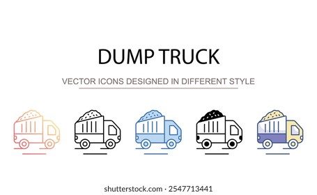 Diseño de icono de camión volquete con fondo blanco Ilustración de stock