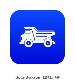 Dump truck icon digital blue for any design isolated on white vector illustration