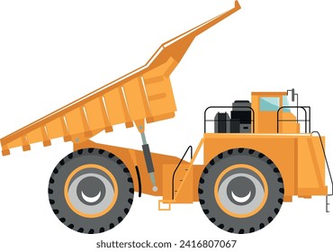 Dump Truck Icon in Flat Style. Vector Illustration