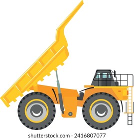 Dump Truck Icon in Flat Style. Vector Illustration