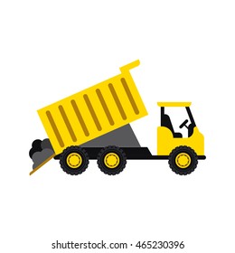 Dump Truck Icon In Flat Style