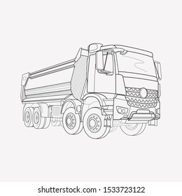 Dump truck icon line element. Vector illustration of dump truck icon line isolated on clean background for your web mobile app logo design.