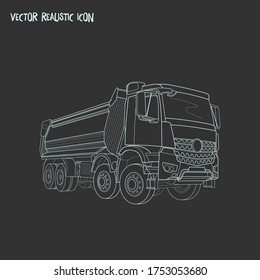 Dump truck icon line element. Vector illustration of dump truck icon line isolated on clean background for your web mobile app logo design.