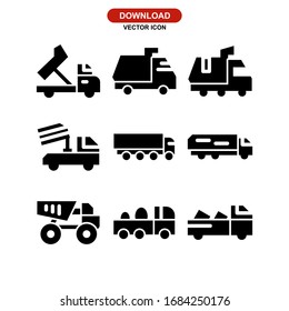 Icono de camión volcado o logotipo símbolo de signo aislado ilustración vectorial - Colección de iconos vectoriales de estilo negro de alta calidad
