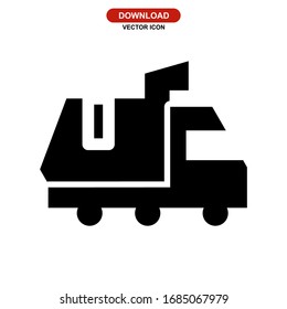 dump truck icon or logo isolated sign symbol vector illustration - high quality black style vector icons

