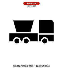 dump truck icon or logo isolated sign symbol vector illustration - high quality black style vector icons
