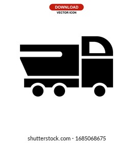 dump truck icon or logo isolated sign symbol vector illustration - high quality black style vector icons
