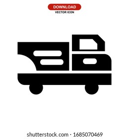 dump truck icon or logo isolated sign symbol vector illustration - high quality black style vector icons
