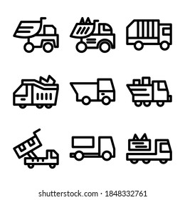 dump truck icon or logo isolated sign symbol vector illustration - Collection of high quality black style vector icons
