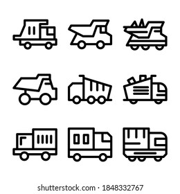 dump truck icon or logo isolated sign symbol vector illustration - Collection of high quality black style vector icons
