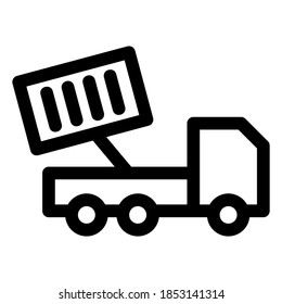 dump truck icon or logo isolated sign symbol vector illustration - high quality black style vector icons
