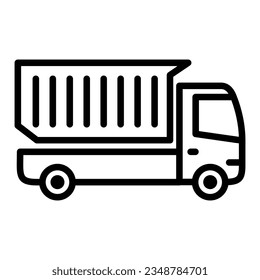 dump truck icon on transparent background