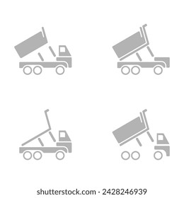dump truck icon on a white background, vector illustration