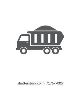 Dump truck icon on the white background