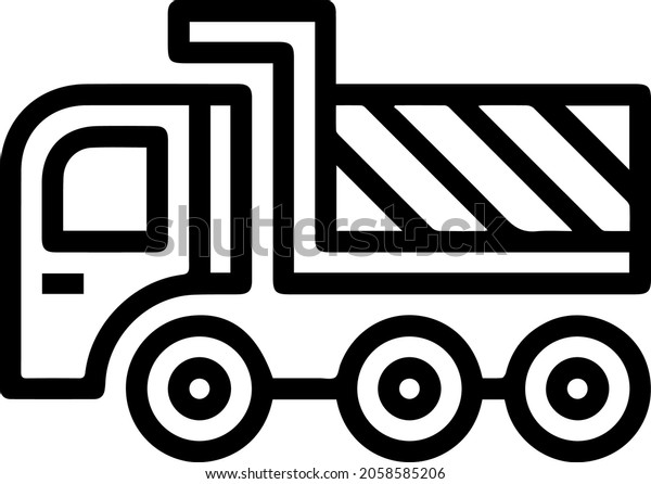 Dump Truck icon, out line vector icon Web icon\
simple thin line vector\
icon