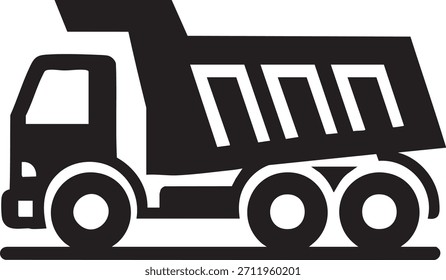 Dump truck icon silhouette vector design