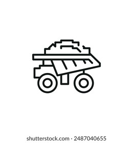 Dump truck icon. Simple dump truck icon for social media, app, and web design. Vector illustration.