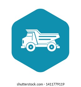 Dump truck icon in simple style isolated vector illustration