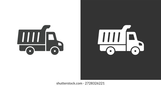 Icono de Dump Truck. Icono de la serie de glifos sólidos
