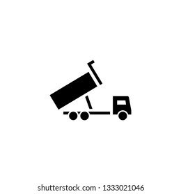 dump truck icon solid. vehicle and transportation icon stock. vector illustration
