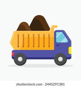 Dump truck icon. Subtable to place on industry, construction, etc.