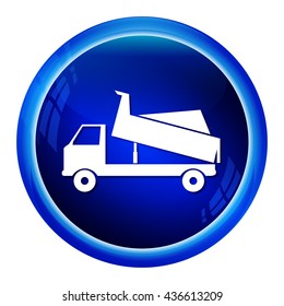 Dump Truck icon, symbol button vector illustration