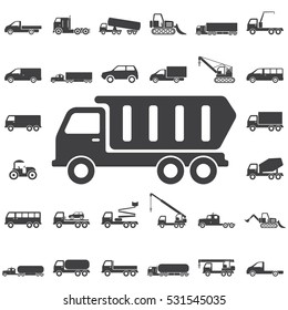 Dump truck icon. Transport icons universal set for web and mobile