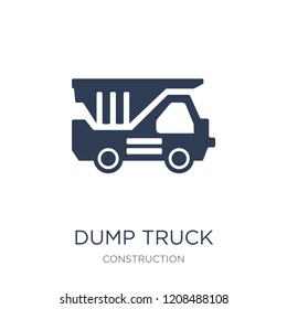 Dump truck icon. Trendy flat vector Dump truck icon on white background from Construction collection, vector illustration can be use for web and mobile, eps10