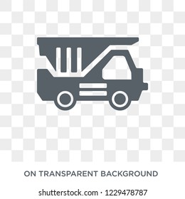 Dump truck icon. Trendy flat vector Dump truck icon on transparent background from Construction collection. 
