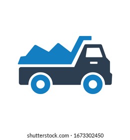 Icono de camión volcado. vector de coche