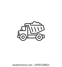 Dump truck icon vector. EPS 10 editable vector