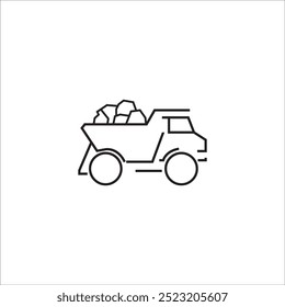 DUMP TRUCK ICON VECTOR ILLUSTRATION SYMBOL DESIGN