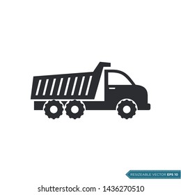 Dump Truck Icon Vector Template flat Design