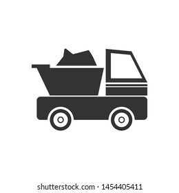 Dump truck icon, website icon vector design 