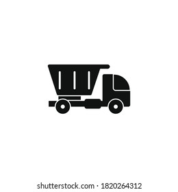 Dump truck icon for your website, logo, app, UI, product print. Dump truck icon concept flat Silhouette vector illustration icon