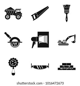 Dump truck icons set. Simple set of 9 dump truck vector icons for web isolated on white background