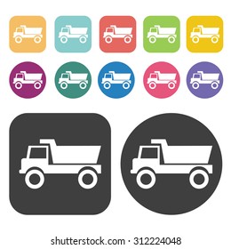 Dump Truck icons set. Vector Illustration eps10. 