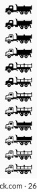 Dump Truck Icons (side): vector illustration of dump truck icons with white background
