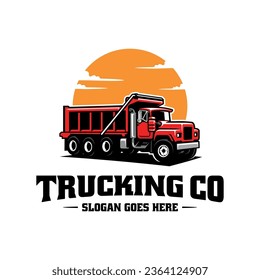 Logo für duckende LKW-Illustration, Vektorgrafik