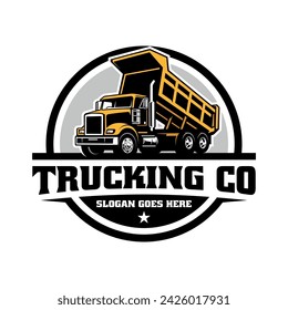 dump truck illustration logo vector