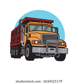 Dump truck illustration, perfect for construction service company logo