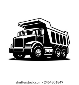 dump truck illustration vector monochrome