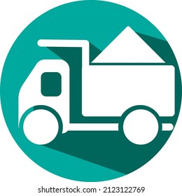 Dump truck, illustration, vector on a white background.