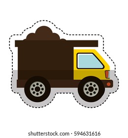 Dump truck isolated icon