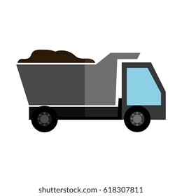 Dump truck isolated icon