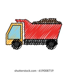 Dump truck isolated icon