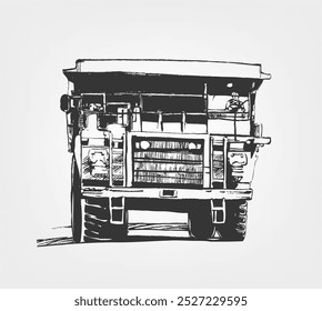 Dump Truck großen industriellen Bergbau. Sketch-Riesenmaschine
