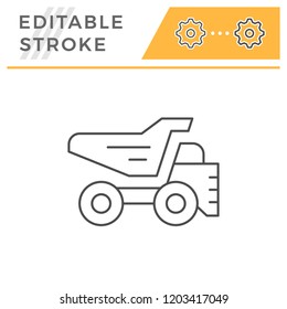 Dump truck line icon