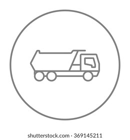 Dump truck line icon. Dump truck line icon.