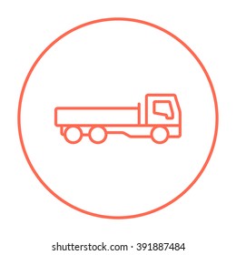 Dump truck line icon.